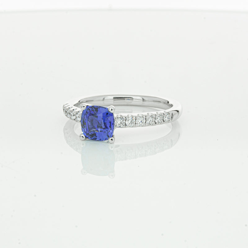 18ct White Gold 1.21ct Sapphire & Diamond Meridien Ring-Ring-Walker & Hall
