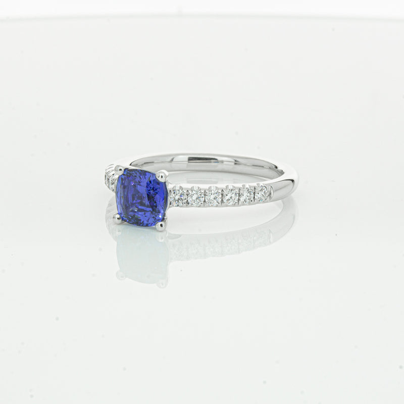 18ct White Gold 1.21ct Sapphire & Diamond Meridien Ring-Ring-Walker & Hall