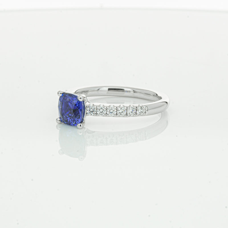 18ct White Gold 1.21ct Sapphire & Diamond Meridien Ring-Ring-Walker & Hall