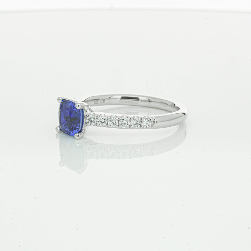 18ct White Gold 1.21ct Sapphire & Diamond Meridien Ring-Ring-Walker & Hall