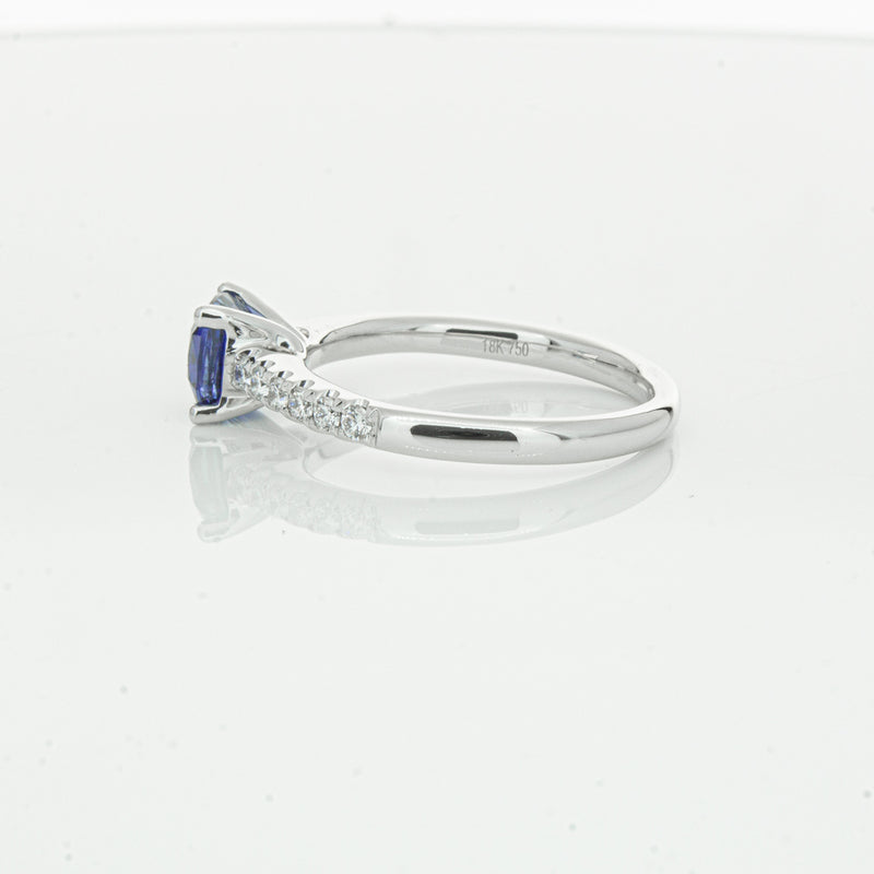 18ct White Gold 1.21ct Sapphire & Diamond Meridien Ring-Ring-Walker & Hall