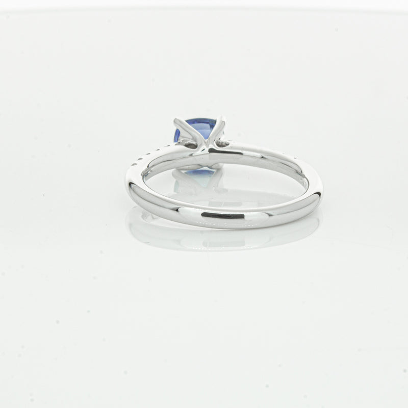 18ct White Gold 1.21ct Sapphire & Diamond Meridien Ring-Ring-Walker & Hall