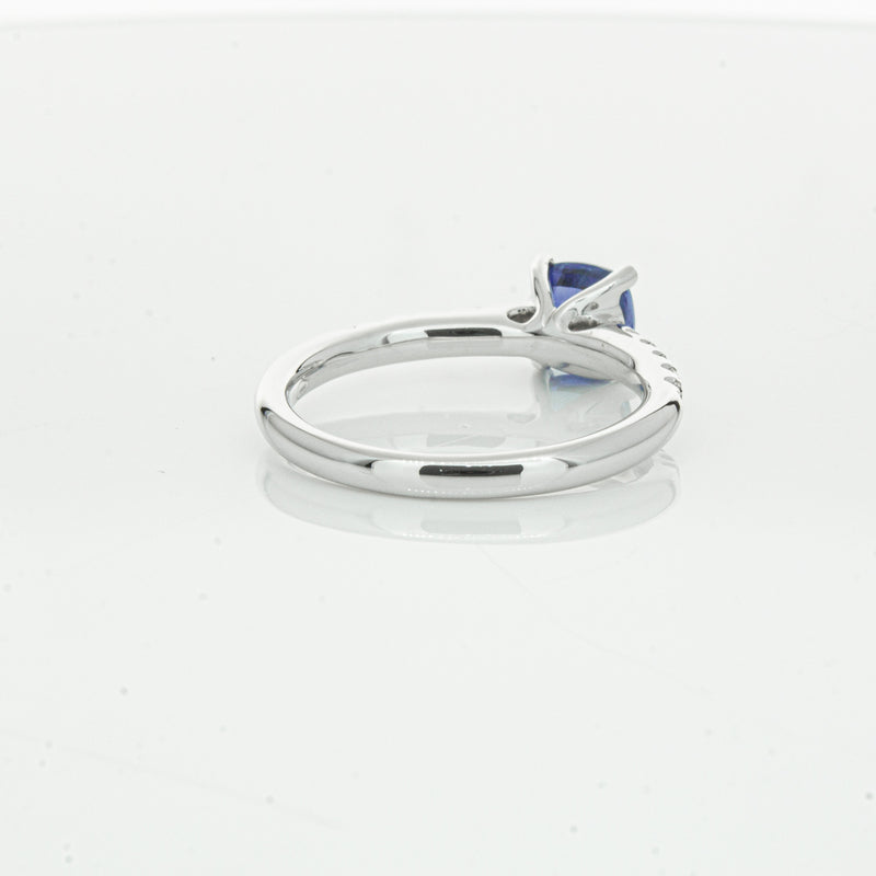 18ct White Gold 1.21ct Sapphire & Diamond Meridien Ring-Ring-Walker & Hall