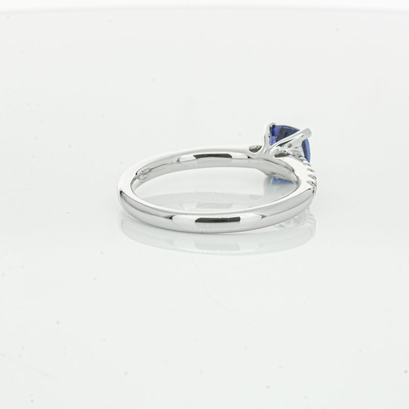 18ct White Gold 1.21ct Sapphire & Diamond Meridien Ring-Ring-Walker & Hall