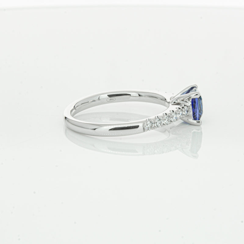 18ct White Gold 1.21ct Sapphire & Diamond Meridien Ring-Ring-Walker & Hall