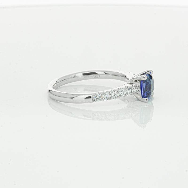 18ct White Gold 1.21ct Sapphire & Diamond Meridien Ring-Ring-Walker & Hall