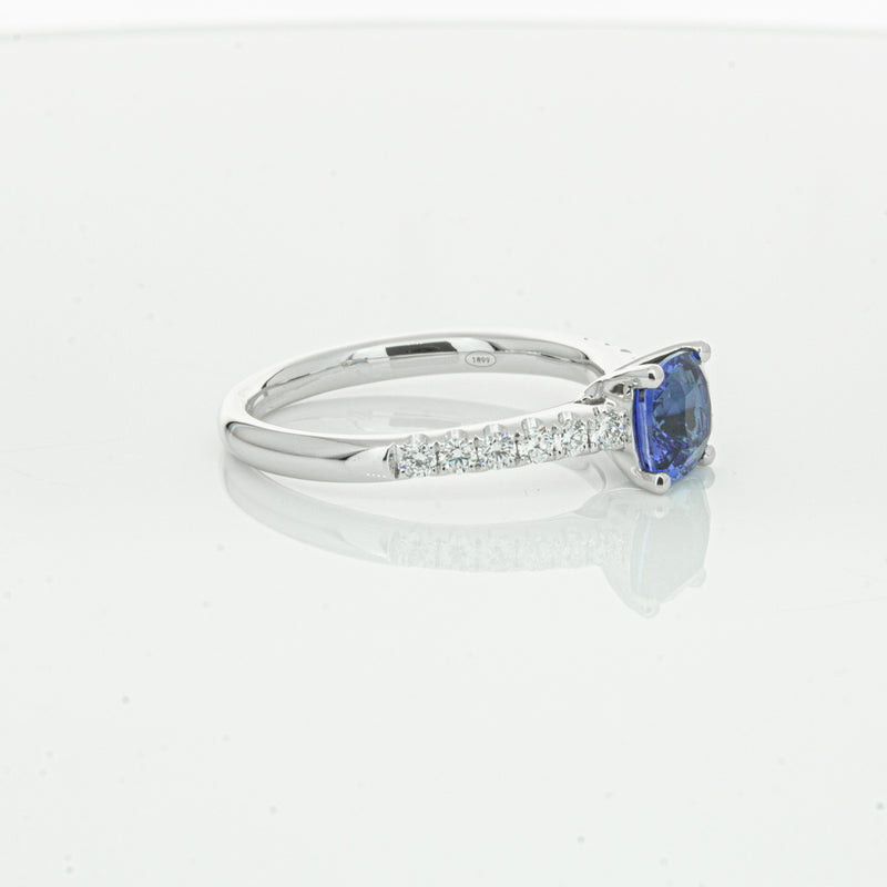 18ct White Gold 1.21ct Sapphire & Diamond Meridien Ring-Ring-Walker & Hall