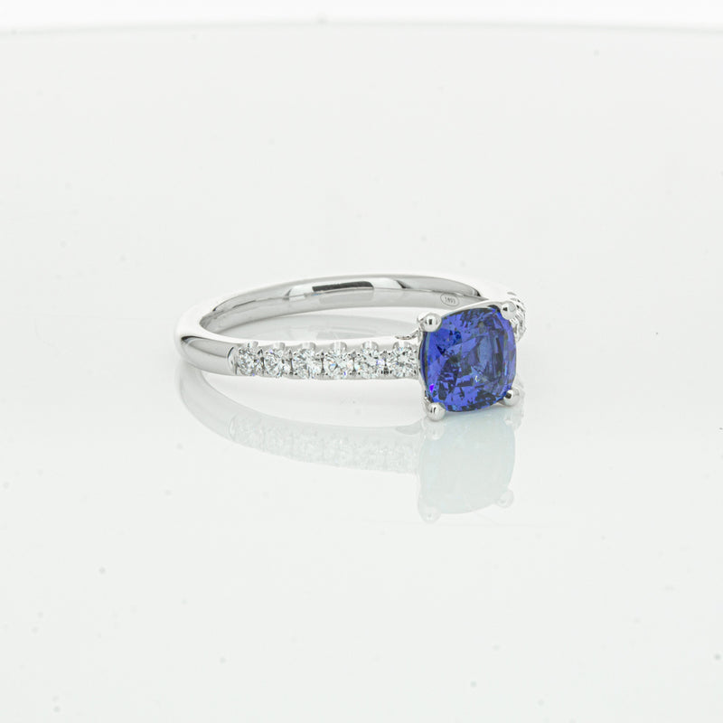18ct White Gold 1.21ct Sapphire & Diamond Meridien Ring-Ring-Walker & Hall