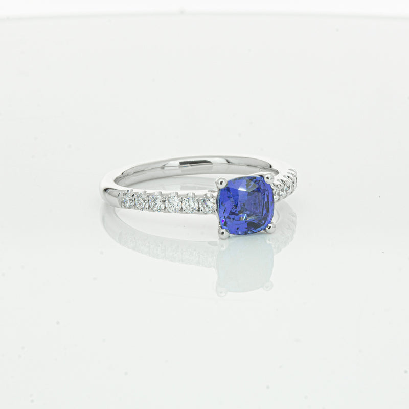 18ct White Gold 1.21ct Sapphire & Diamond Meridien Ring-Ring-Walker & Hall
