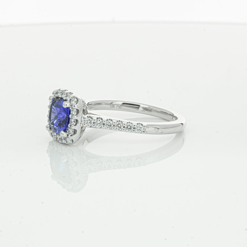 18ct White Gold 1.24ct Sapphire & Diamond Manhattan Ring-Ring-Walker & Hall
