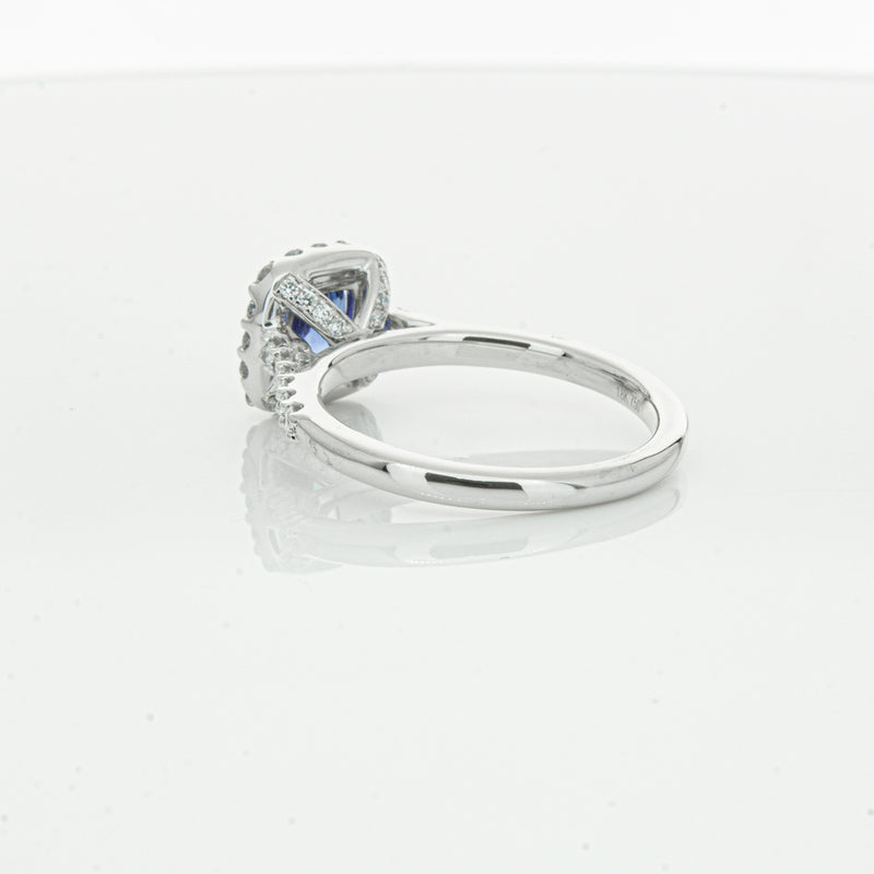 18ct White Gold 1.24ct Sapphire & Diamond Manhattan Ring-Ring-Walker & Hall