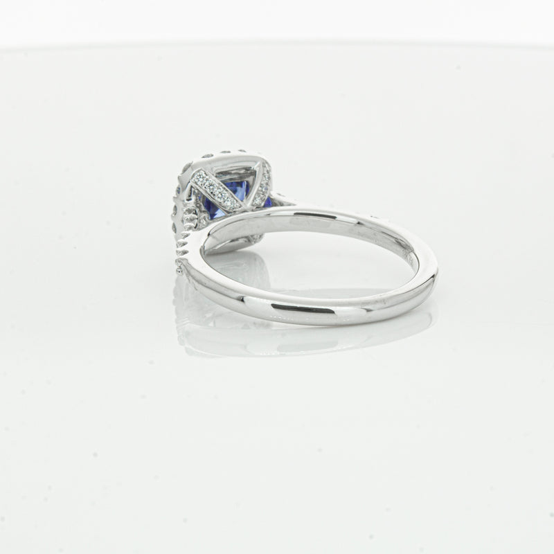 18ct White Gold 1.24ct Sapphire & Diamond Manhattan Ring-Ring-Walker & Hall