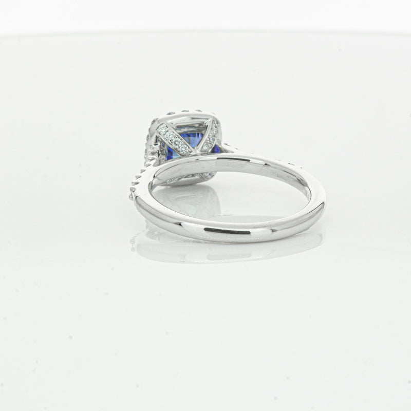 18ct White Gold 1.24ct Sapphire & Diamond Manhattan Ring-Ring-Walker & Hall