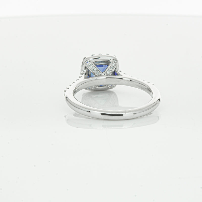 18ct White Gold 1.24ct Sapphire & Diamond Manhattan Ring-Ring-Walker & Hall