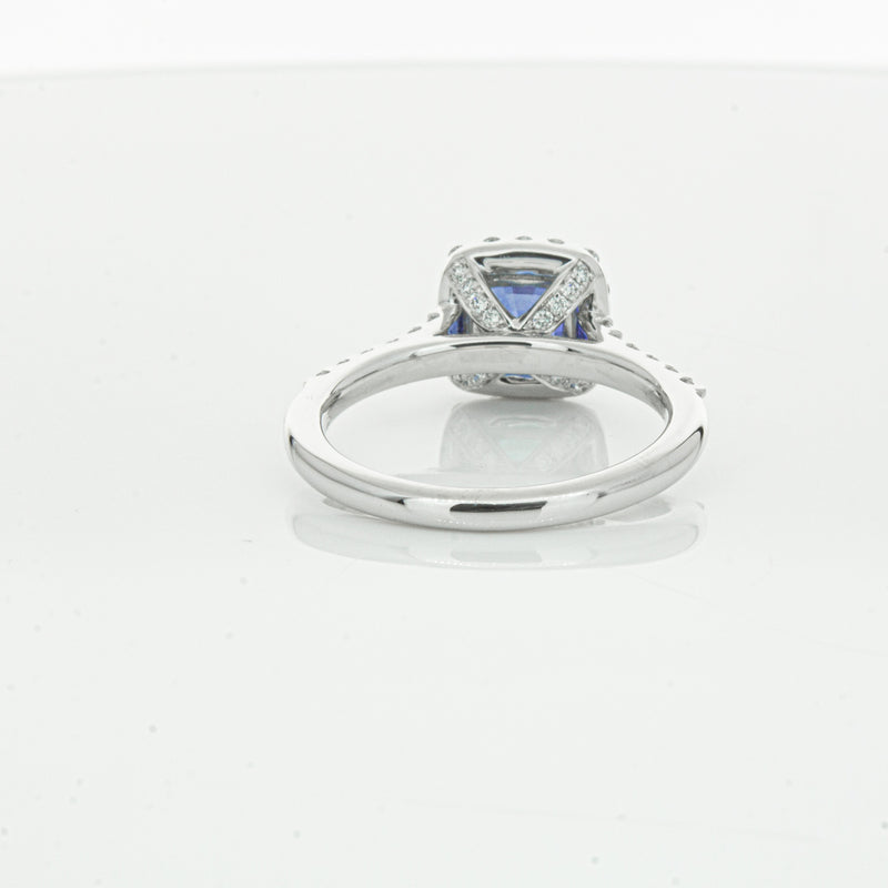 18ct White Gold 1.24ct Sapphire & Diamond Manhattan Ring-Ring-Walker & Hall