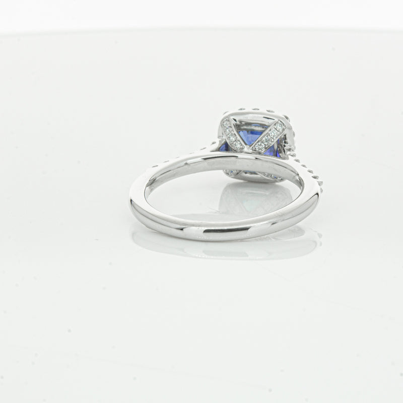 18ct White Gold 1.24ct Sapphire & Diamond Manhattan Ring-Ring-Walker & Hall