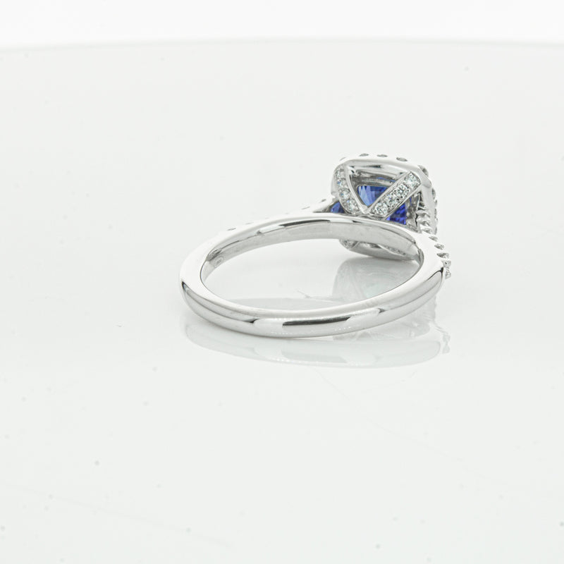 18ct White Gold 1.24ct Sapphire & Diamond Manhattan Ring-Ring-Walker & Hall