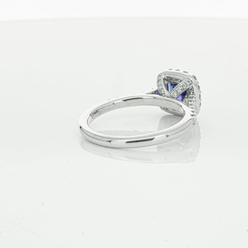 18ct White Gold 1.24ct Sapphire & Diamond Manhattan Ring-Ring-Walker & Hall