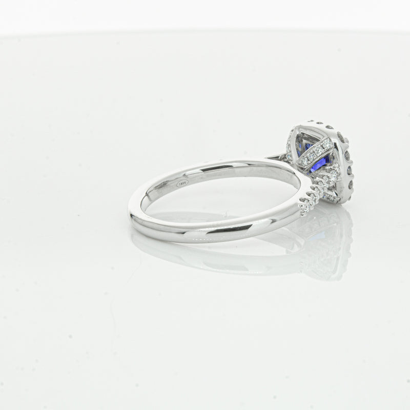 18ct White Gold 1.24ct Sapphire & Diamond Manhattan Ring-Ring-Walker & Hall