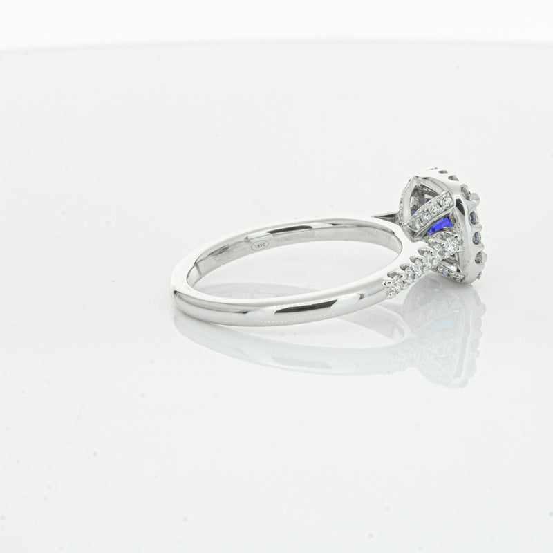 18ct White Gold 1.24ct Sapphire & Diamond Manhattan Ring-Ring-Walker & Hall