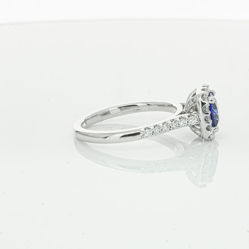 18ct White Gold 1.24ct Sapphire & Diamond Manhattan Ring-Ring-Walker & Hall