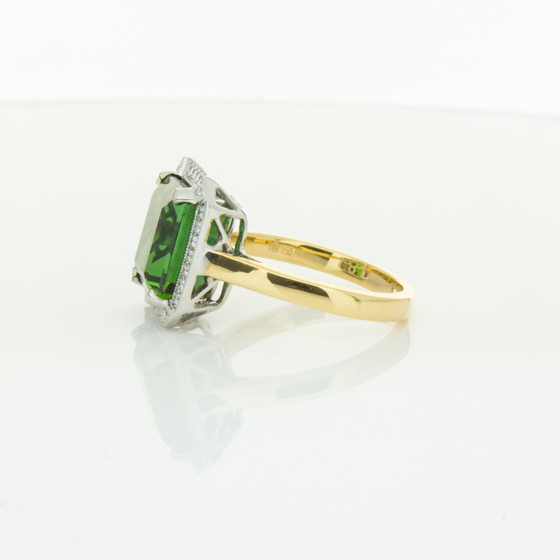 18ct Yellow Gold 6.44ct Tourmaline & Diamond Empire Ring-Ring-Walker & Hall