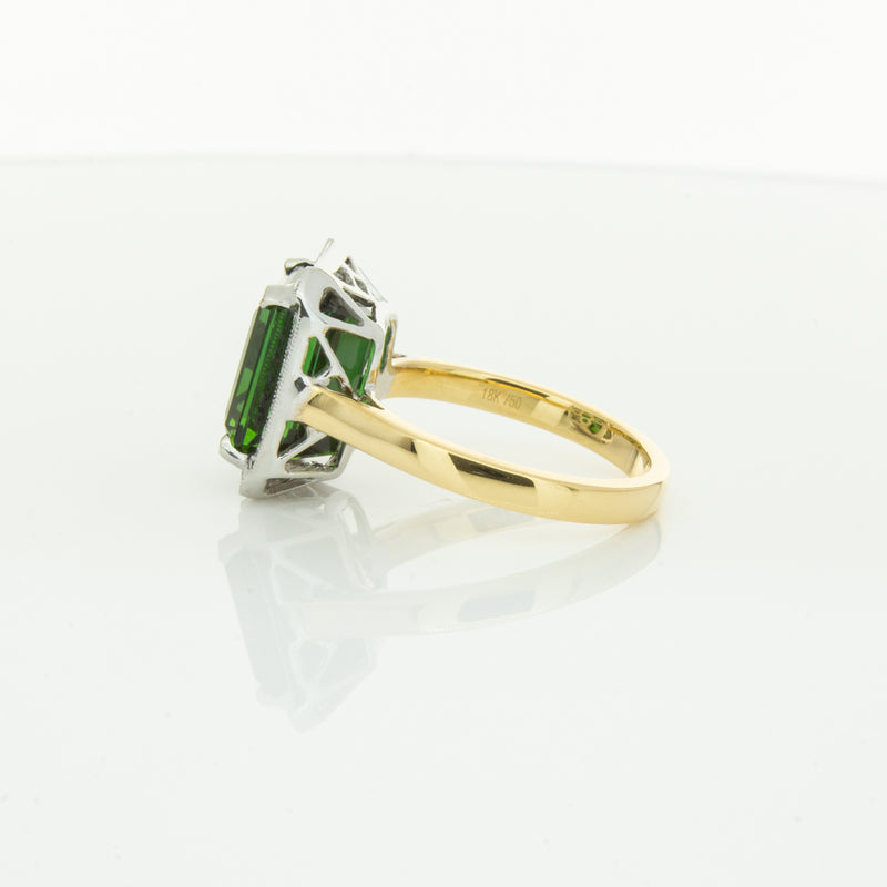 18ct Yellow Gold 6.44ct Tourmaline & Diamond Empire Ring-Ring-Walker & Hall
