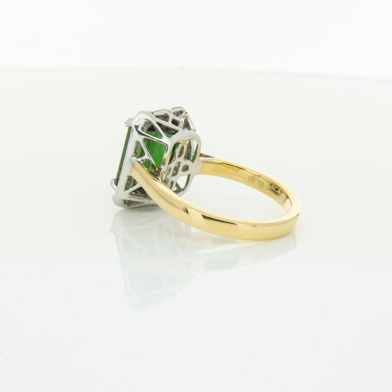 18ct Yellow Gold 6.44ct Tourmaline & Diamond Empire Ring-Ring-Walker & Hall