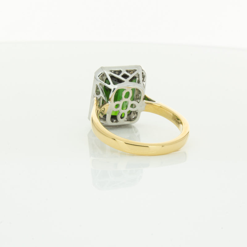 18ct Yellow Gold 6.44ct Tourmaline & Diamond Empire Ring-Ring-Walker & Hall