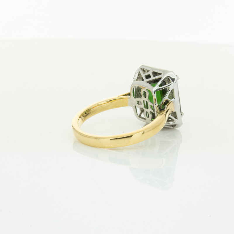 18ct Yellow Gold 6.44ct Tourmaline & Diamond Empire Ring-Ring-Walker & Hall