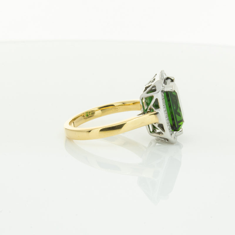 18ct Yellow Gold 6.44ct Tourmaline & Diamond Empire Ring-Ring-Walker & Hall