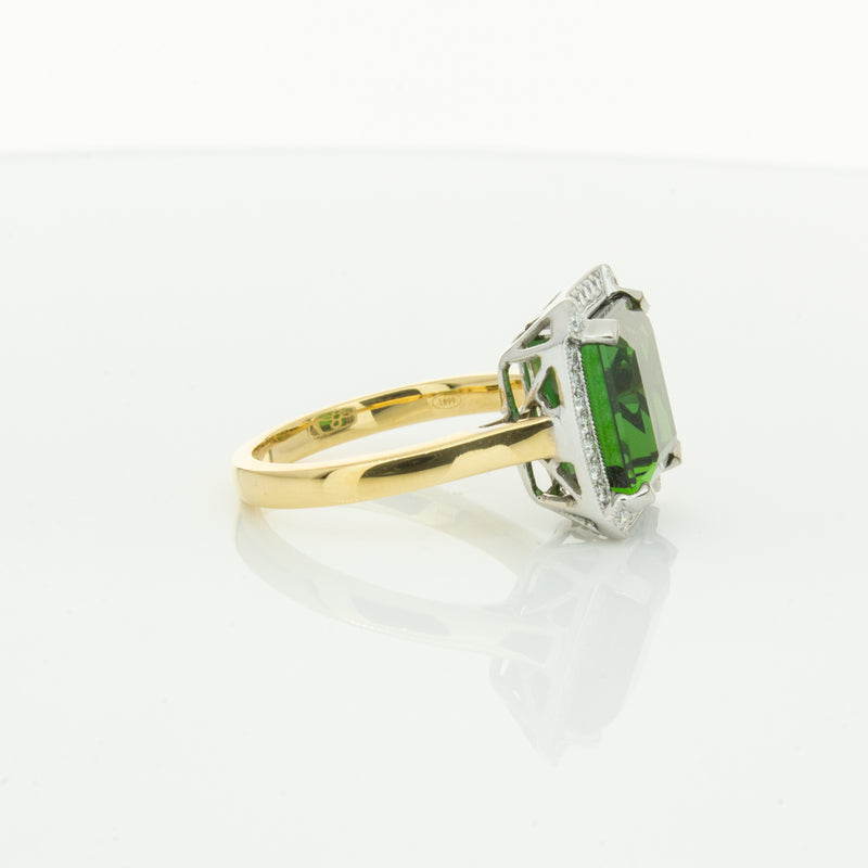 18ct Yellow Gold 6.44ct Tourmaline & Diamond Empire Ring-Ring-Walker & Hall