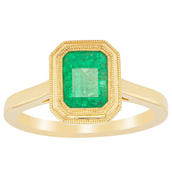 18ct Yellow Gold 1.30ct Emerald Windsor Ring - Ring - Walker & Hall