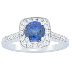 18ct White Gold 1.56ct Sapphire & Diamond Aurora Ring - Ring - Walker & Hall