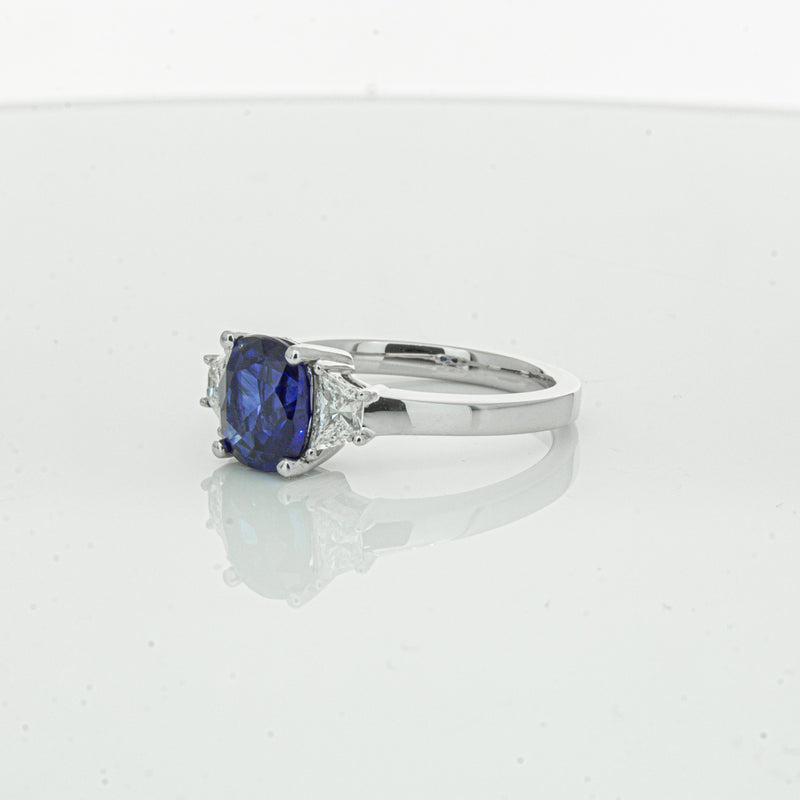 18ct White Gold Sapphire & Diamond Ring-Ring-Walker & Hall