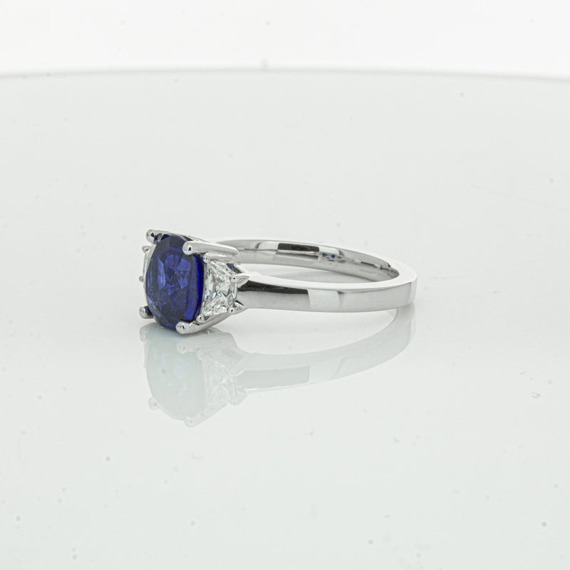 18ct White Gold Sapphire & Diamond Ring-Ring-Walker & Hall