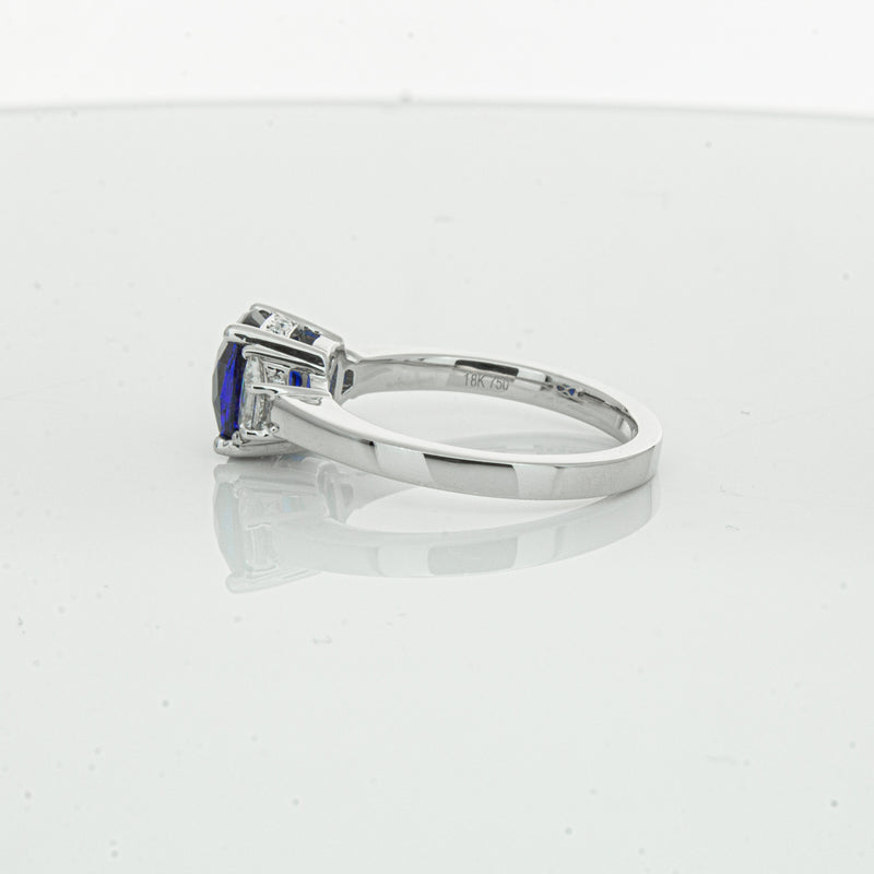 18ct White Gold Sapphire & Diamond Ring-Ring-Walker & Hall