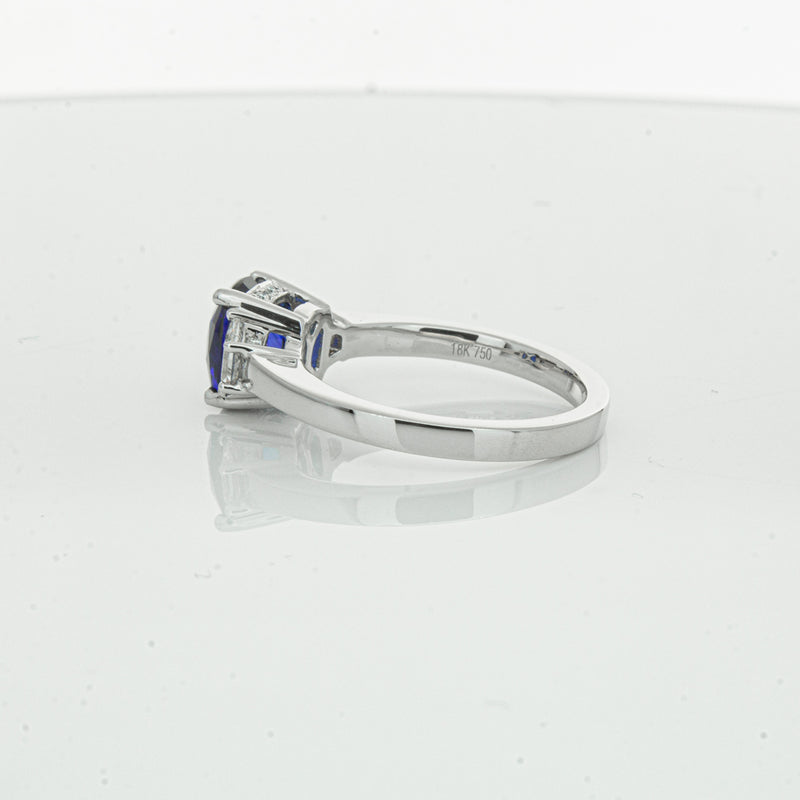 18ct White Gold Sapphire & Diamond Ring-Ring-Walker & Hall