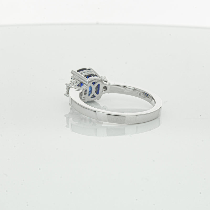 18ct White Gold Sapphire & Diamond Ring-Ring-Walker & Hall