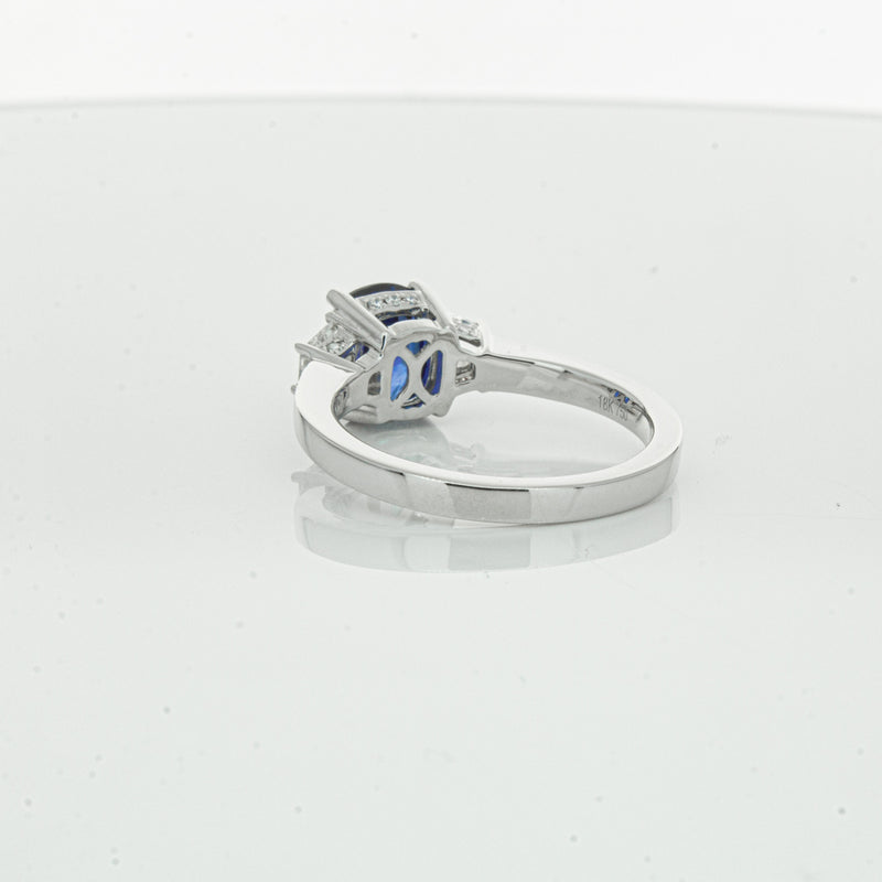 18ct White Gold Sapphire & Diamond Ring-Ring-Walker & Hall