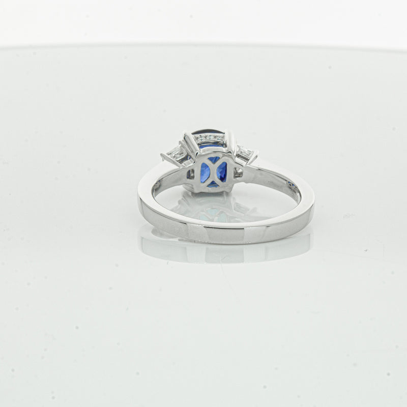 18ct White Gold Sapphire & Diamond Ring-Ring-Walker & Hall