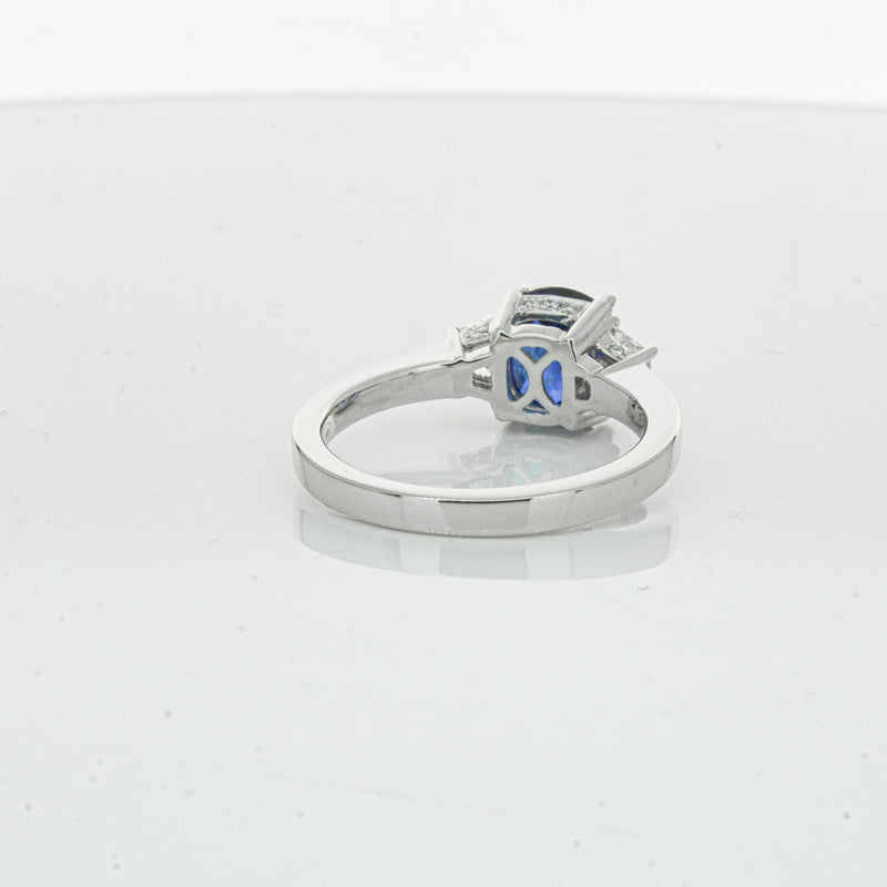 18ct White Gold Sapphire & Diamond Ring-Ring-Walker & Hall