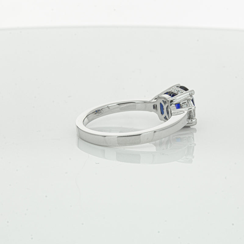 18ct White Gold Sapphire & Diamond Ring-Ring-Walker & Hall