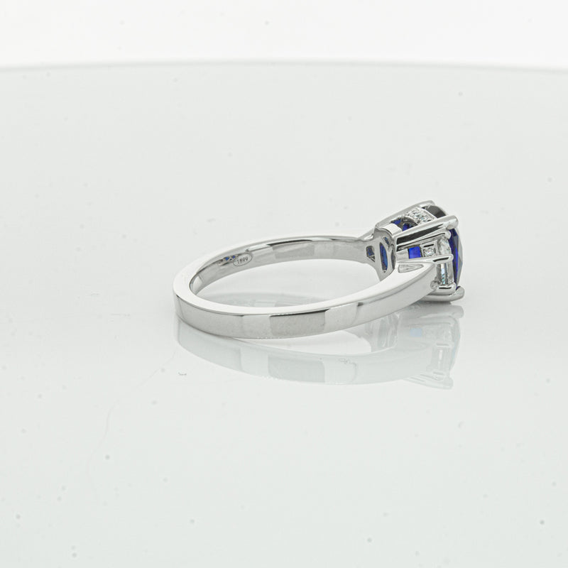 18ct White Gold Sapphire & Diamond Ring-Ring-Walker & Hall