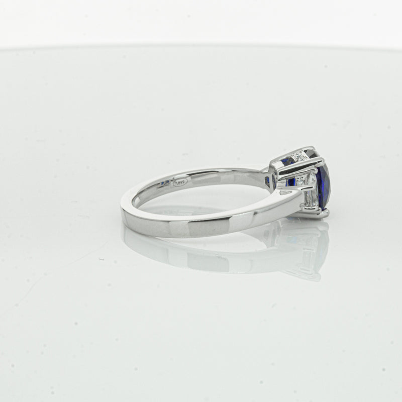 18ct White Gold Sapphire & Diamond Ring-Ring-Walker & Hall