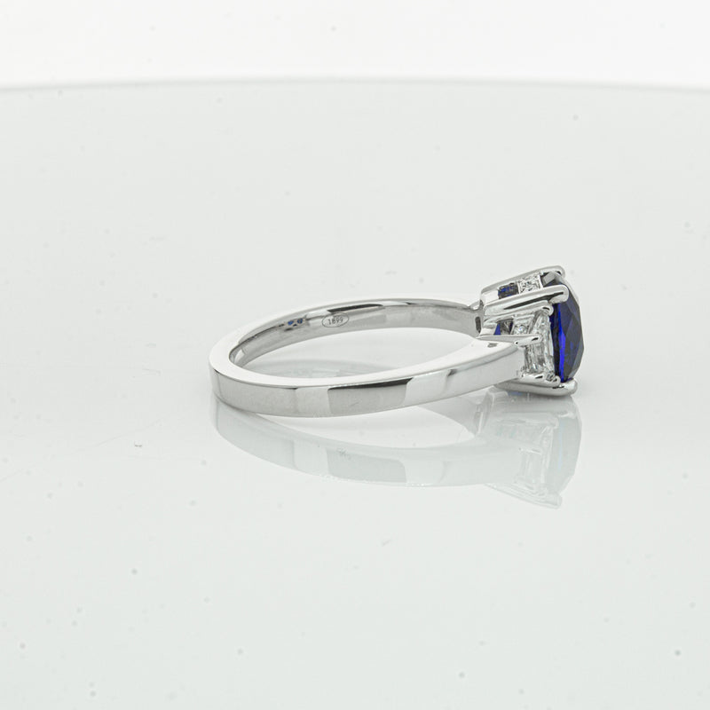 18ct White Gold Sapphire & Diamond Ring-Ring-Walker & Hall