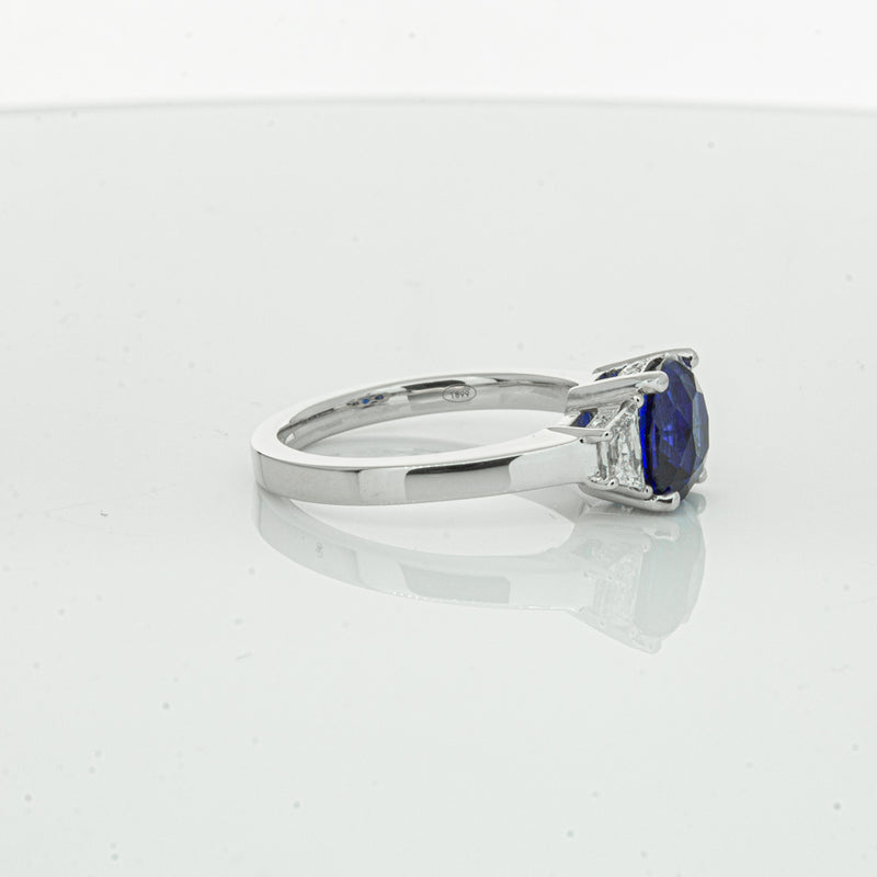 18ct White Gold Sapphire & Diamond Ring-Ring-Walker & Hall