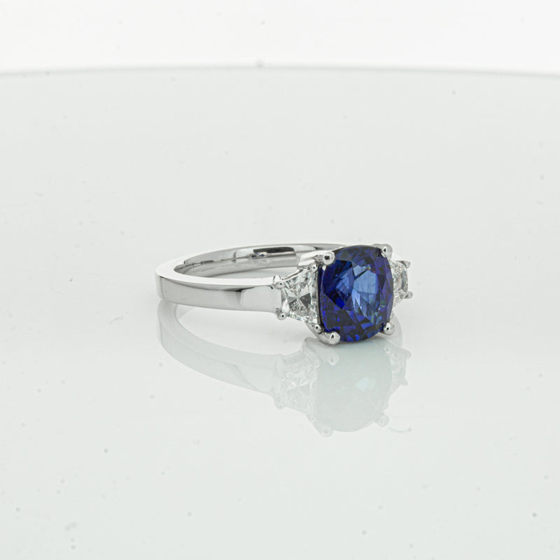 18ct White Gold Sapphire & Diamond Ring-Ring-Walker & Hall