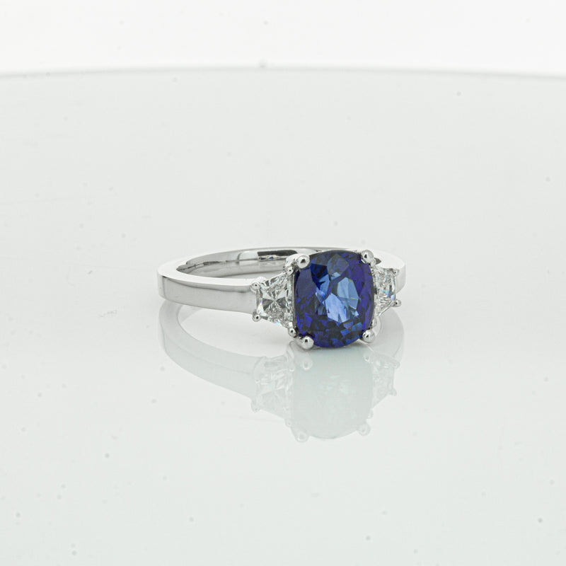 18ct White Gold Sapphire & Diamond Ring-Ring-Walker & Hall