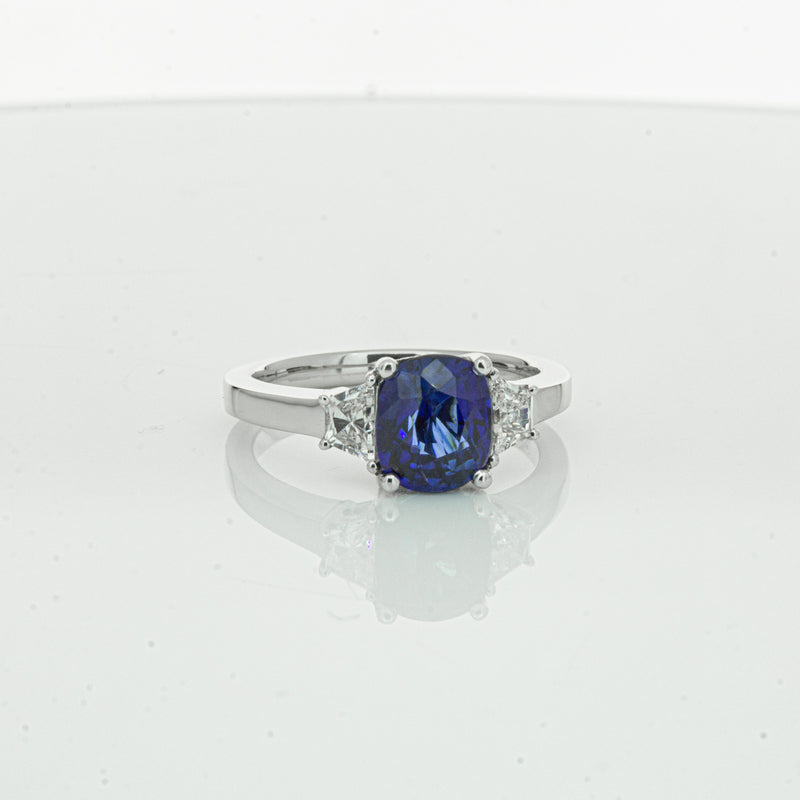 18ct White Gold Sapphire & Diamond Ring-Ring-Walker & Hall